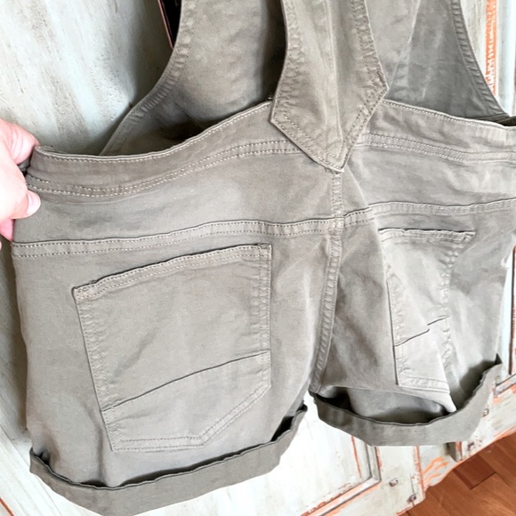 NWT Miss America Khaki Green Pocket Front Overalls Shorts Romper, Size XL - Picture 9 of 14